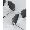 LUENX Aviator Sunglasses for Men Women Square Polarized Polygon Mirror