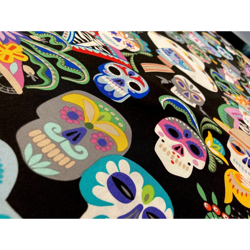 Carita Calaveras Black Alexander Henry Fabric - by Half Yard