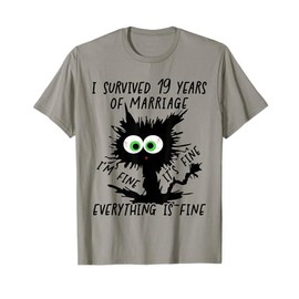 Bronze Wedding I Survived 19 Years Of Marriage T-Shirt