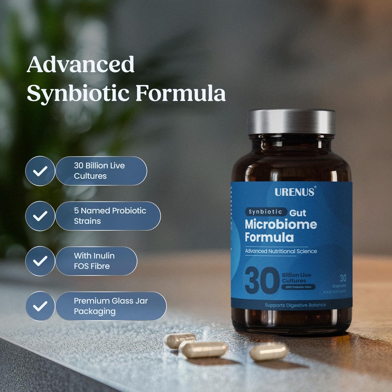 URENUS Synbiotic Gut Microbiome Formula 30 Billion Live Cultures 5