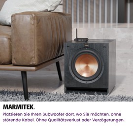 Marmitek Anywhere 640 Wireless Subwoofer Transmission - Connect Your Subwoofer Wirelessly to Your Stereo System - 3.5 mm Jack Connection - Wireless Audio Transmitter
