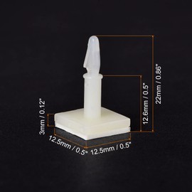 MECCANIXITY Sticky PCB Spacer Adhesive Standoffs Plastic Column 12.6mm Support Height for Circuit Board Fixed, Pack of 20