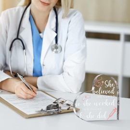 Nurse Appreciation for RN Nurses,Women Nurses Week, Day Gift Crystal Table Centerpieces Nursing Keepsakes Paperweight for Doctor School Decor (6 x 6 x 0.6 Inch)