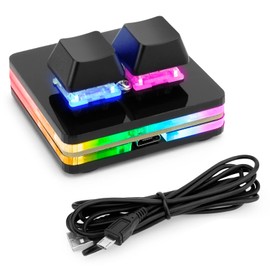 Ecarke Upgrade Black 5 Keys Mini Macro Mechanical Keyboard Gaming Keypad Hot Swap Game Keyboards USB Data Cable for Windows Mac OSU HID Standard Keyboard Cherry Shaft & RGB LED