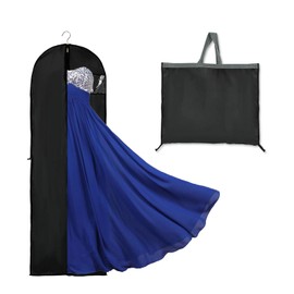 Dress Bags Covers Long, Clothes Covers, Lightweight Eco Friendly Long Dress Bags Covers with Zip Waterproof Breathable Garment Storage Bags for Storage and Travel(Black)