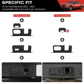 1797 Bumper Cover Plate fit for Ford Maverick 2022 2023 2024 2025 Accessories Rear Bumper 4/7-Pin Connector Hitch Protection ABS Plastic (Not for Lobo)