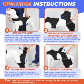 Dog Knee Brace for Back Leg, Double Leg Brace Fit Large to Small Dogs Strong Support Dog ACL Hip Brace with 2 Metal Strips for Hip Dysplasia, CCL, Ligament Injuries or Osteoarthritis (Medium)