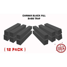 12 Pack 3" x 3" x 24" Acoustic Wedge Studio Soundproofing Foam Corner Block Finish Corner Wall in Studios or Home Theater - Color: Charcoal