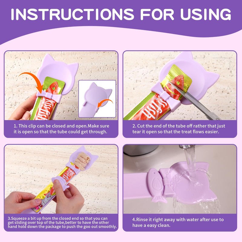LICKJIMO-3PCS Cat Treat Dispenser,Multi Function Spoon for Churu Lickable Cat