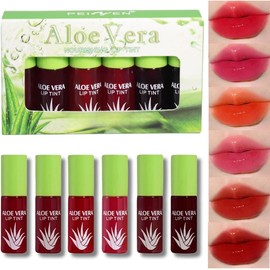 6 Colors Lip Stain Tint - Lip Tint Lip Stain Long Lasting - Transfer Proof Mini Liquid Lipstick Non-Sticky Cheek Tint Moisturizing Lipgloss Makeup - Matte Finish Lip Makeup For Women