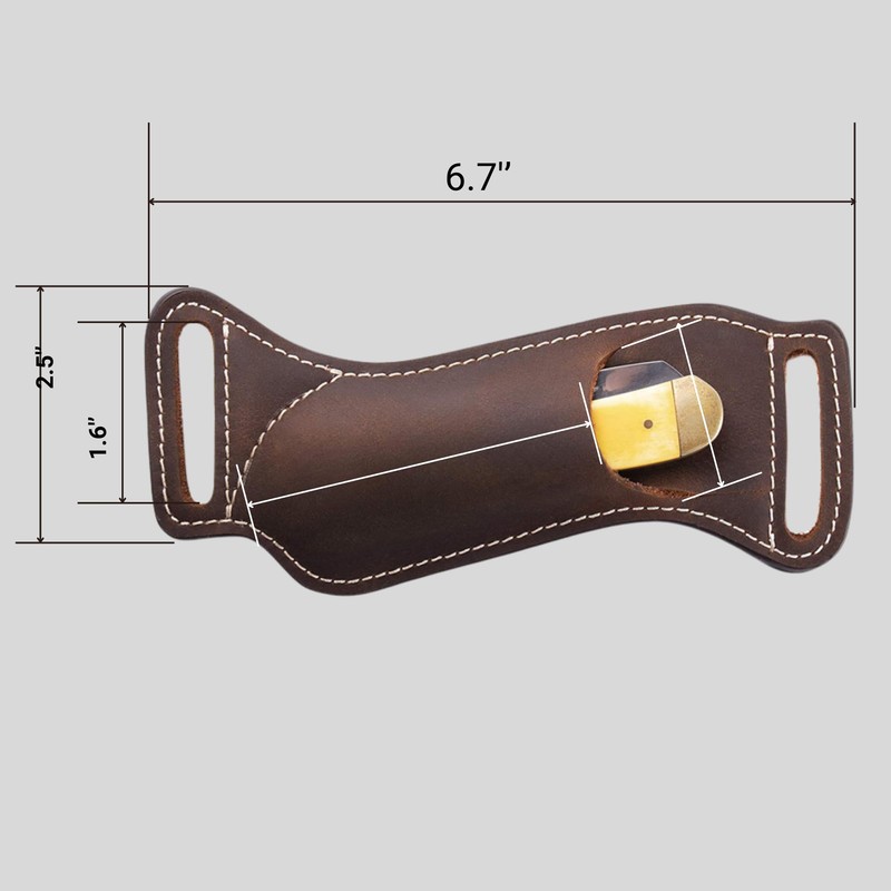 Leather Belt Knife Sheath, Knife Holster for Pocket Knives, EDC