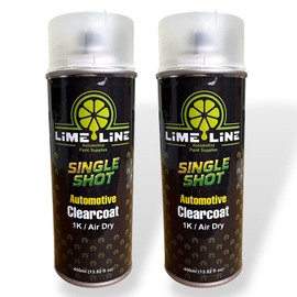 LiME LiNE 1K High Gloss Clear Coat Automotive Spray Paint/Aerosol, Fast Drying, Acrylic Urethane Clearcoat (Pack of 2)