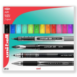 uni-ball Signo UMN-155-07 Gel Ink Retractable Rollerball Pen - 0.7mm Fine - 1 of Each Colour - Pack of 12 - In Cardboard Wallet Packaging