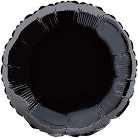 Unique Party Supplies 53340 Runder Folien-Luftballon - 45 cm - Schwarz, 18"