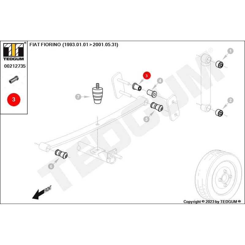 TEDGUM 00212735 REAR LEAF SPRING BUSHING