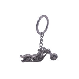 YJS Skeleton Motorcycle Keyring 3D Mini Vintage with Chain Motorcycle Zinc Alloy Decoration Keyring for Motorcycles Scooters Cruiser Cars Sports Bike Bags Backpacks Exquisite Gifts, silver