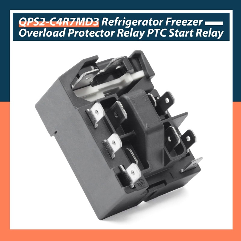 Lisnhlin QPS2-C4R7MD3 Overload Protector Relay Replacement for Frigidaire 5304521534, 5304521562