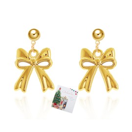 Silver Christmas Bow Earrings for Women, Christmas Silver Bow Earrings, Sterling Silver Christmas Earrings Bow Earrings for Women Earings Xmas Present Earrings Gifts for Mum