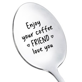Coffee Spoon for Best Friend Unisex Gifts for Women Men Girls Boys,Enjoy Your Coffee Spoons for Cafe Lover Little Gift for Bestie Friends