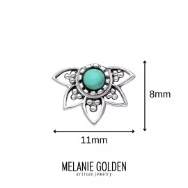 Melanie Golden Jewelry Turquoise Filigree Floral Stud Earrings