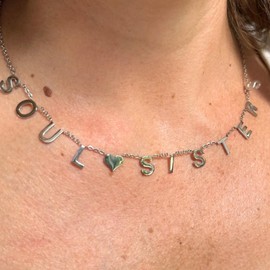 The Positive Christian Soul Sister Necklace - Unbiological Sister Gift - Friendship Jewelry - Necklace for Best Friend - Stainless Steel Necklaces for Woman