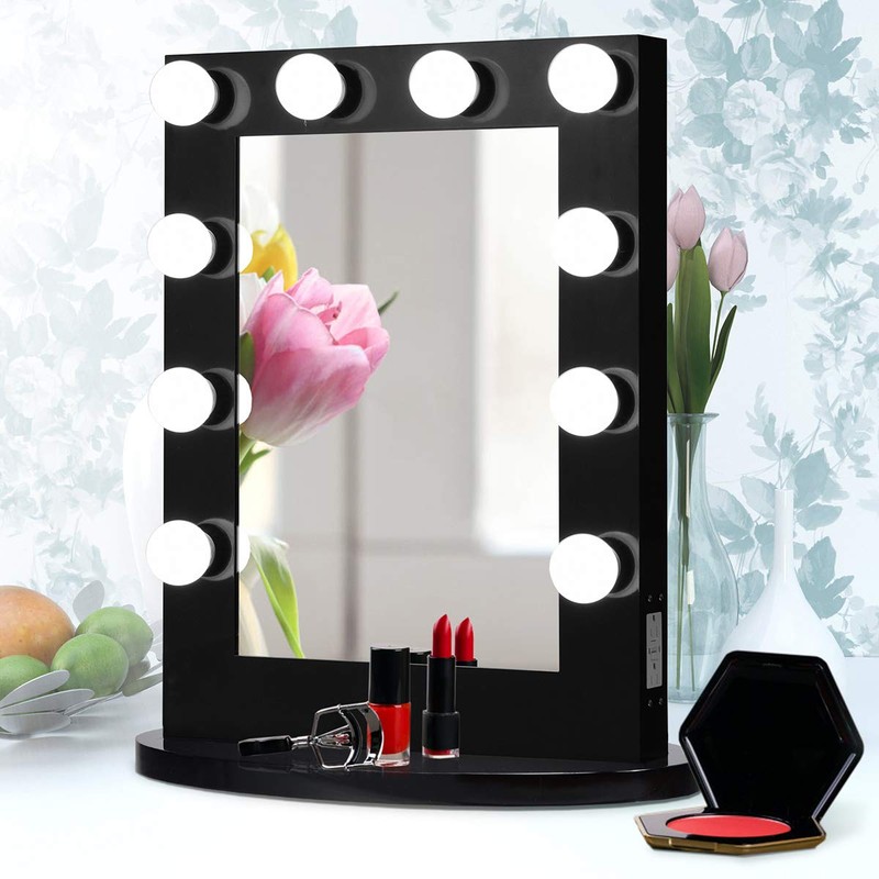 GLACER Hollywood Vanity Mirror with Lights, LED Illuminated Cosmetic Mirror