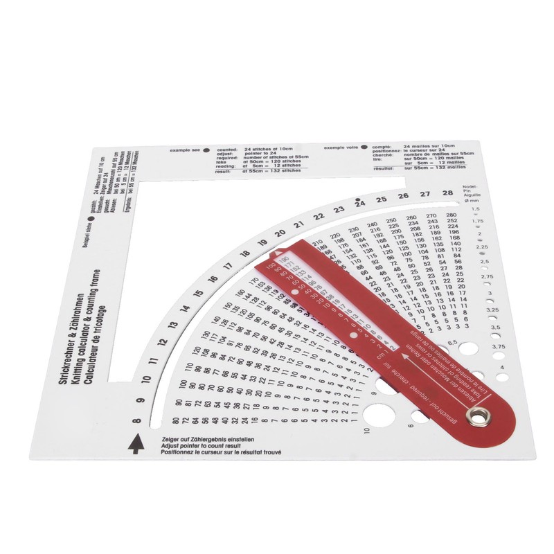 Knitting Gauge Converter Double Sided Clear Scale Knitting Stitch Counting