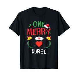 One Merry Nurse Ugly Christmas Sweater T-Shirt, black