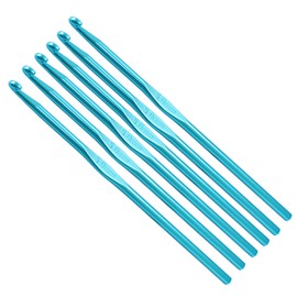 Auvotuis 6Pcs 5mm US Size H (Size 8) Aluminum Crochet Hook Knitting Needles for DIY Craft Yarn,DIY Gift for Adults Kids Children Beginners(Blue)