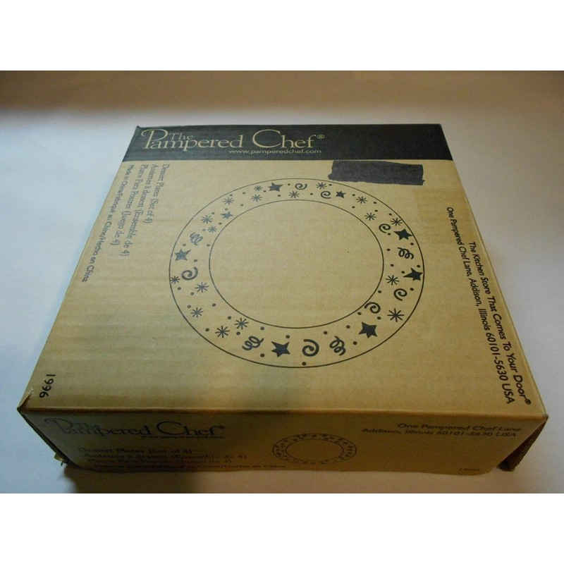 Pampered Chef Simple Addition Dessert Plates Set of 4