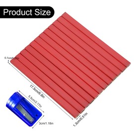 Carpenter's Pencils, 20 Pieces Carpenter's Pencils, Red, 175 mm Carpenter's Pencil, Construction Pencils, Woodworking Pencils, Woodworking Marking Tool, Carpenter's Pencil Set, with Sharpener