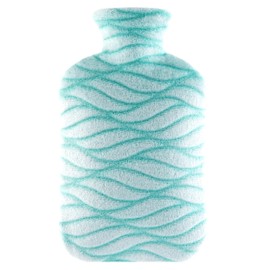 samply 2L Hot Water Bottle with Cover, Removable and Washable Hot Water Bottle, Cold Protection for Adults and Children, Green