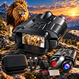 Night Vision Binoculars for Outdoor Viewing – 4K Recording, 8X Digital Zoom & 5000mAh Rechargeable Battery for Camping