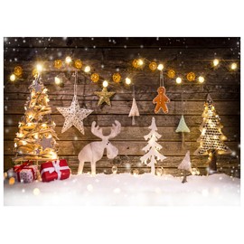 WOLADA Christmas Photo Backdrop Christmas Backdrops for Photography Christmas Wood Backdrop Christmas Backdrop 7x5FT 10822