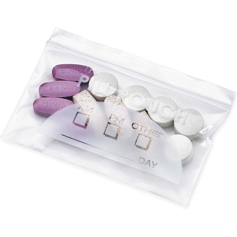 MEDca Pill Pouch Bag Reusable Plastic Organizer Bags, Size 3"