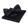 Silk Bow Ties For Men Black Pre-tied Solid Bowtie and