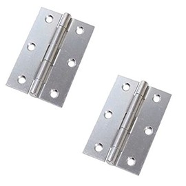 Merriway BH03800 (2 Pcs) 50mm (2 inch) Bright Zinc Plated Steel Narrow Utility Hinge - Pack of 2 Pieces