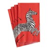 Entertaining with Caspari Guest Towels, Zebras Red, Pack of 15