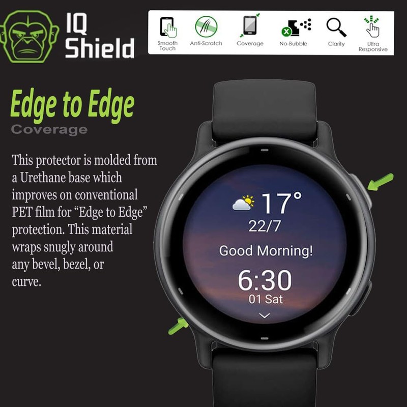 IQShield Screen Protector Compatible with Garmin Vivoactive 6/Vivoactive 5 (6-Pack)