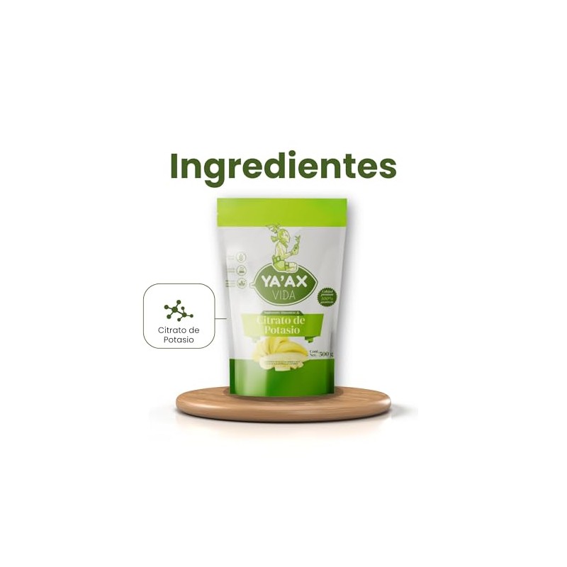 Citrato de Potasio 500 grs Ya'ax Vida 100% Puro
