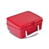 Icarus Housewares Lunchbox Red Plastic with White Handle