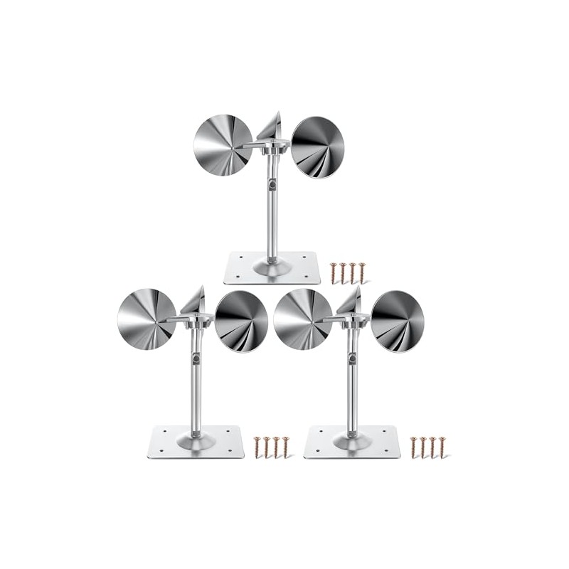 3 Pack Reflective Spinning Bird Deterrent, Wind Powered Aluminum Bird