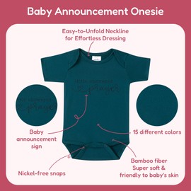 Pregnancy Announcement for Grandparents Gift,Little Answered Prayer Funny Pregnancy Announcement Outfit,Baby Coming Soon Reveal Ideas for Grandma,Grandpa,Husband,Aunt,Family(0-3 months,Emerald)