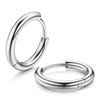 Kakonia G23 Solid Titanium Hoop Earrings Implant Grade Hypollergenic Small