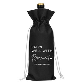 XFW Black Retirement Wine Bag Retirement Gifts for Women Men Farewell Gifts for Coworkers Going Away Gift for Friends Boss