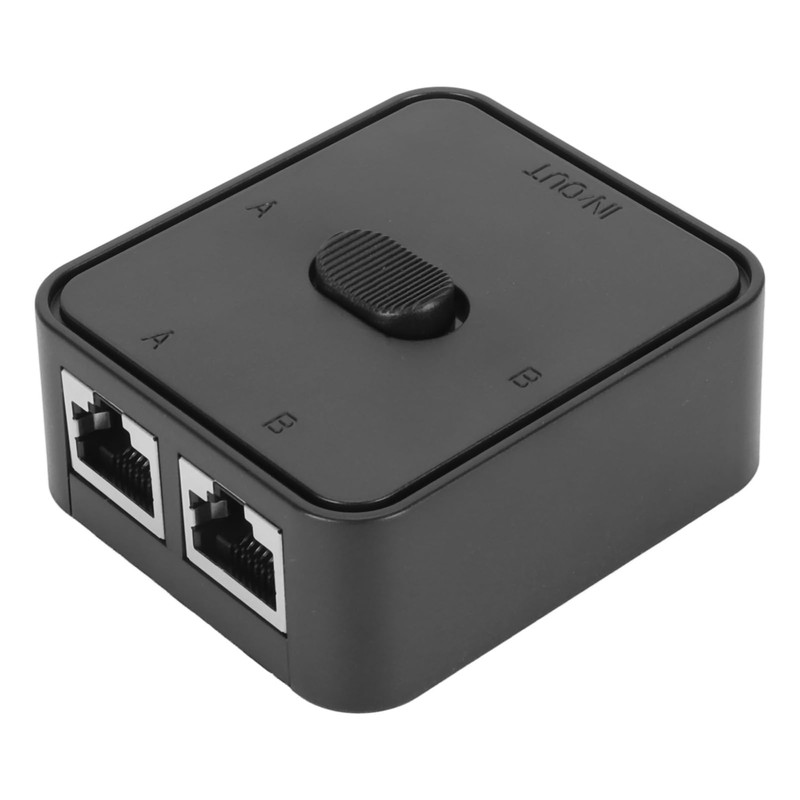 2-Port Gigabit Network Switch Splitter, 1000Mbps 2 in 1 Out