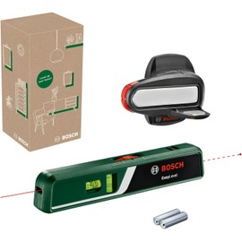 Bosch EasyLevel - Nivel de burbuja láser con montaje en pared (línea láser para alineación flexible en paredes y punto láser para una fácil