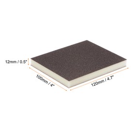 HARFINGTON 16pcs Fine Sanding Sponge Blocks 240-320 Grit Foam Sanding Block Pad for Polishing Kitchen Metal Wood Drywall, 120x100x12mm, Brown