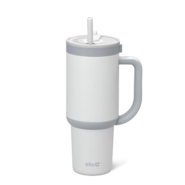 Ello Oasis 30 oz Tumbler with Handle & Retracting Straw | Reusable Insulated Stainless Steel Cup 100% Leakproof, Gifts for Teens Women Men | Keeps cold for 20 Hours, Cup Holder Friendly, Grayscale