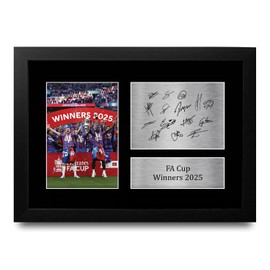 HWC Trading Crystal Palace FA Cup Winners 2025 Gifts Printed Signed Autograph Picture for Football Fans and Supporters - A4 Framed